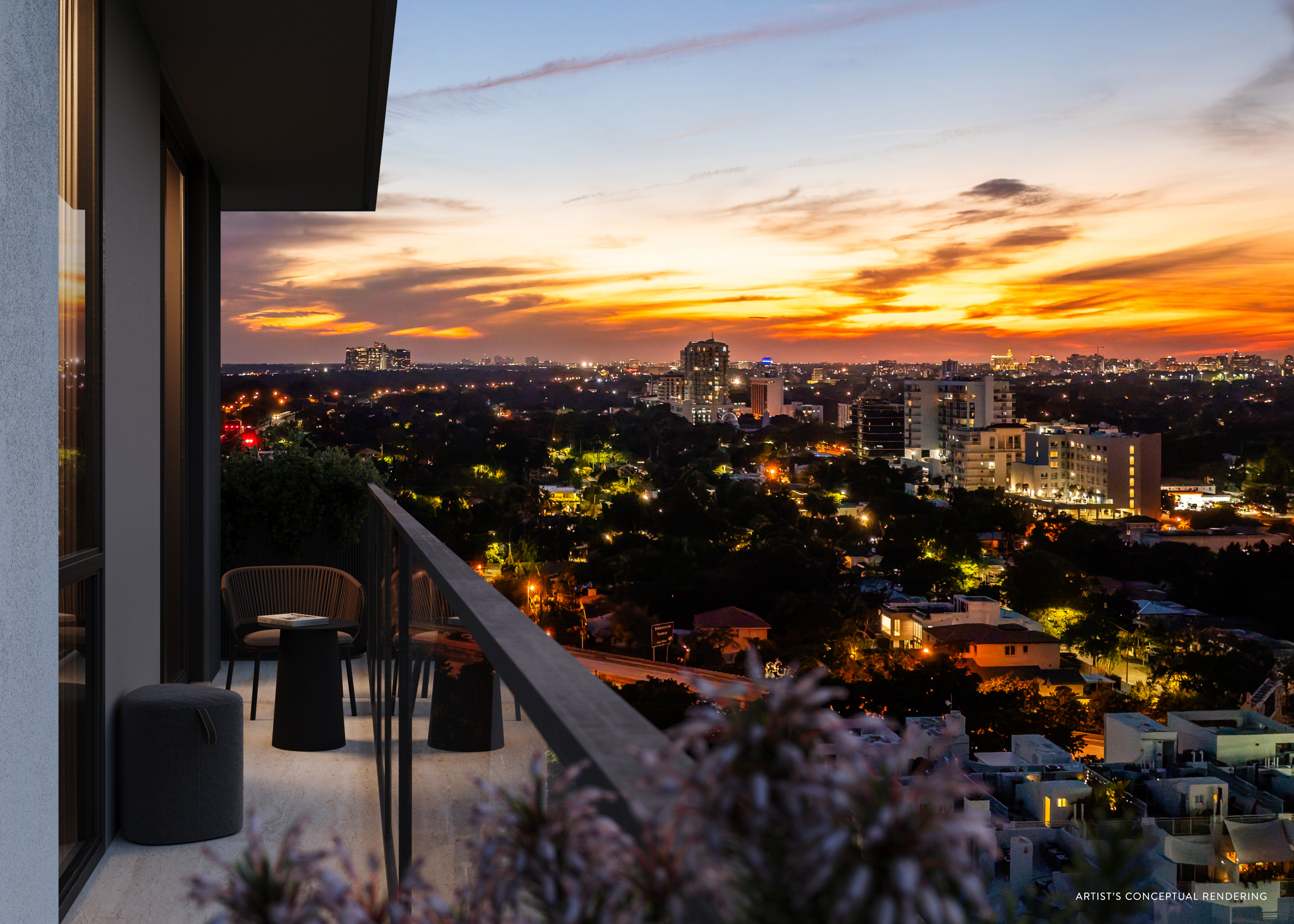 Vista oeste da varanda